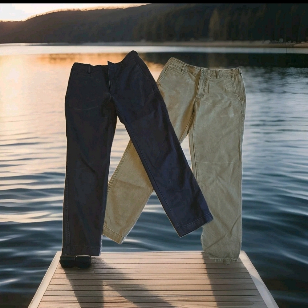 Last Chance! Bundle Of Banana Republic Women's Straight Fit Chino Pants 31x32